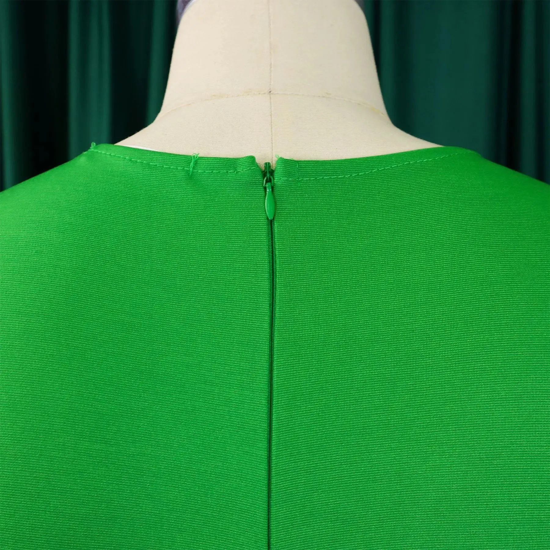 2024 summer new short sleeve V-neck waist solid color Tunle pencil skirt dress