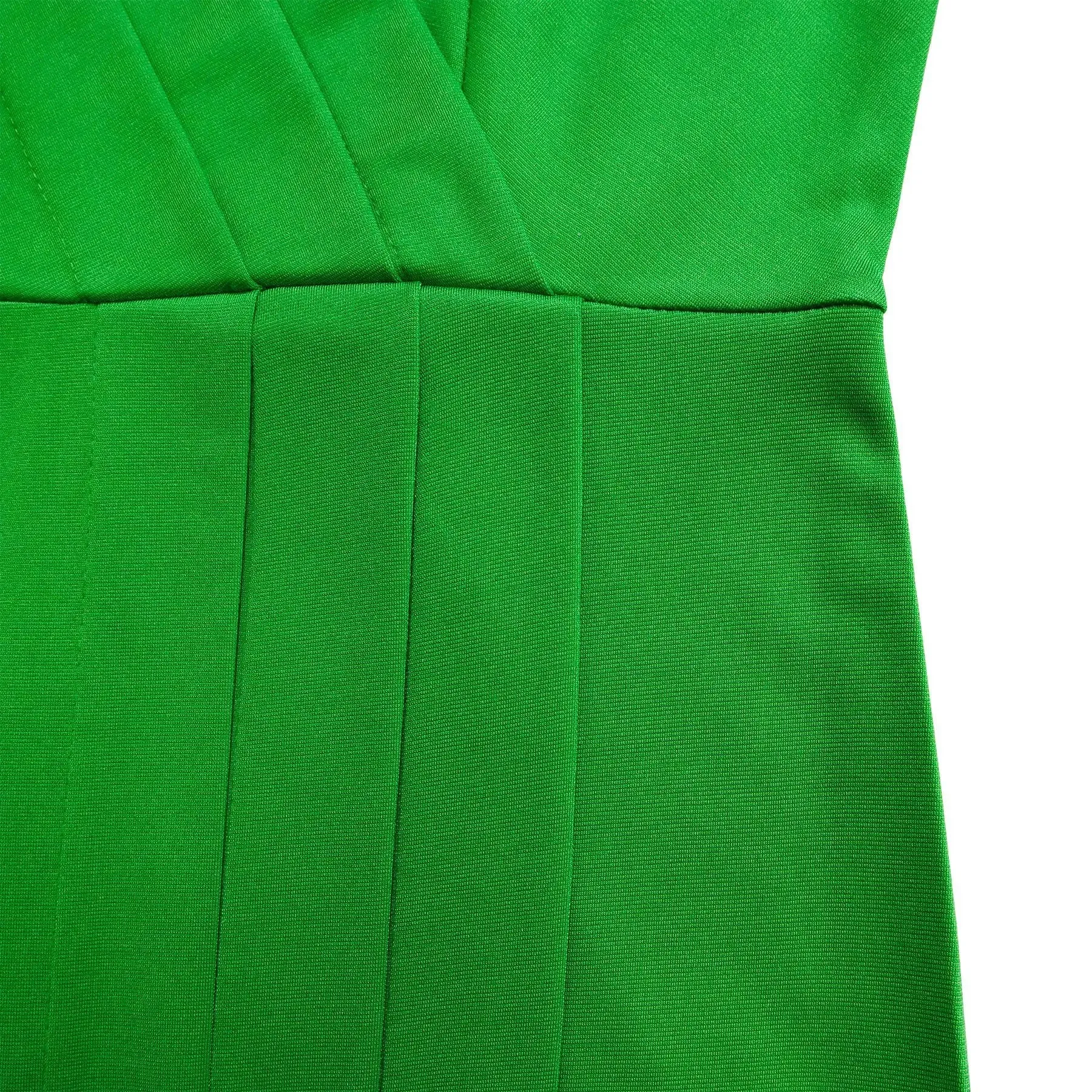 2024 summer new short sleeve V-neck waist solid color Tunle pencil skirt dress