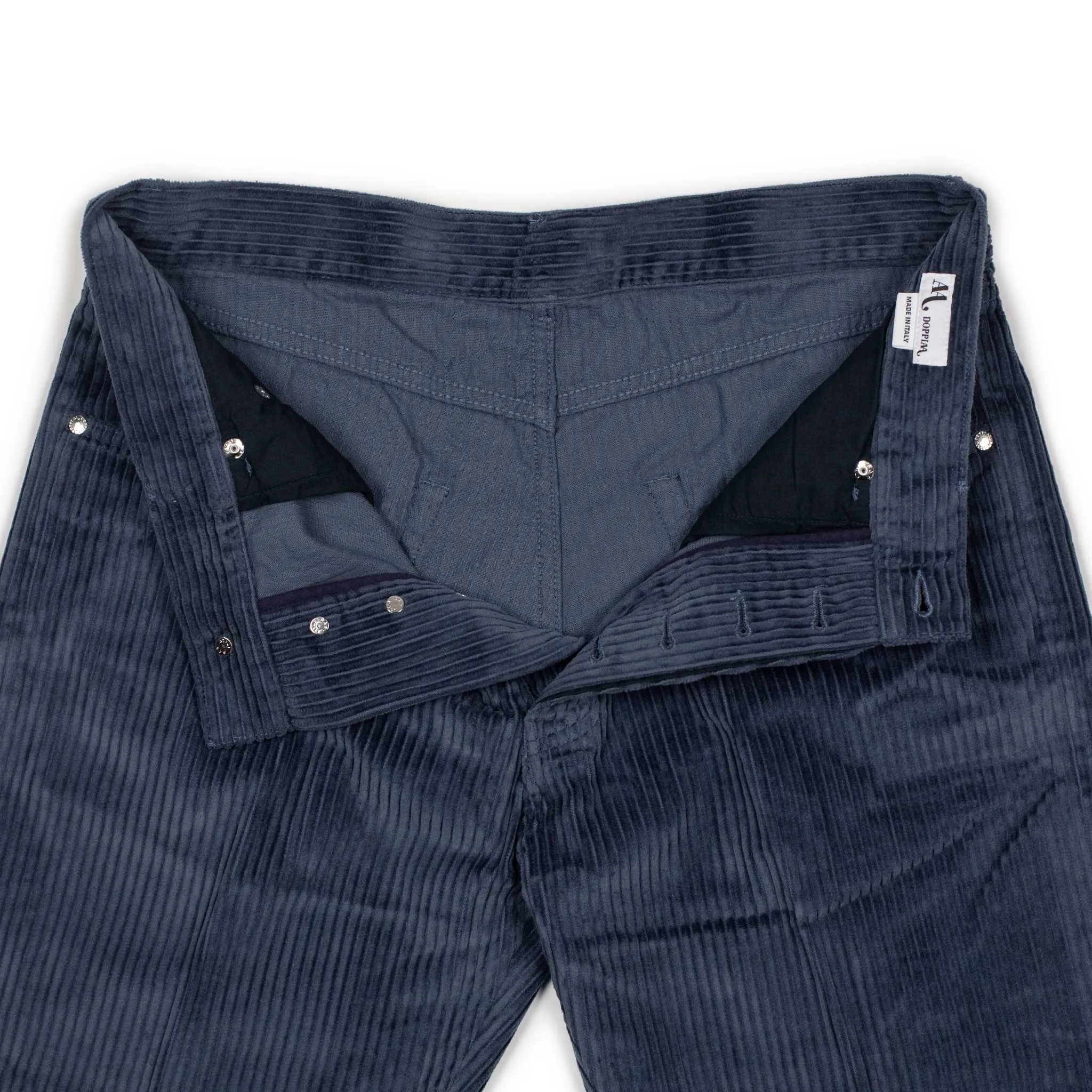 Aacero 5 pocket pants in steel blue wide wale cotton corduroy