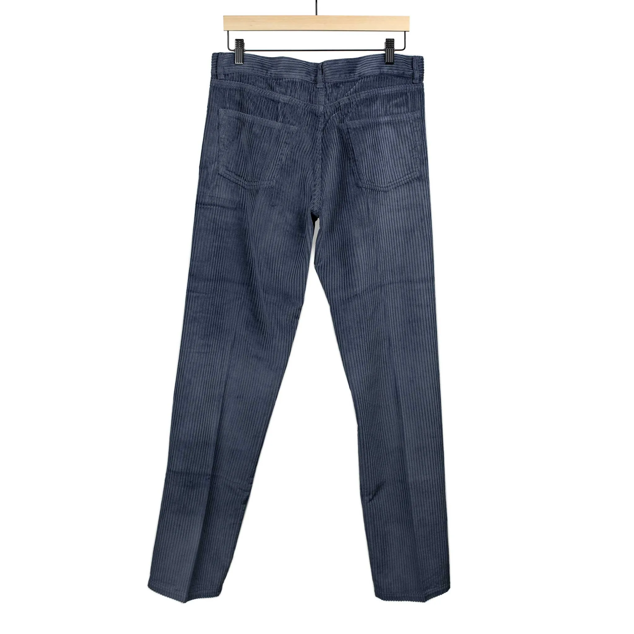 Aacero 5 pocket pants in steel blue wide wale cotton corduroy