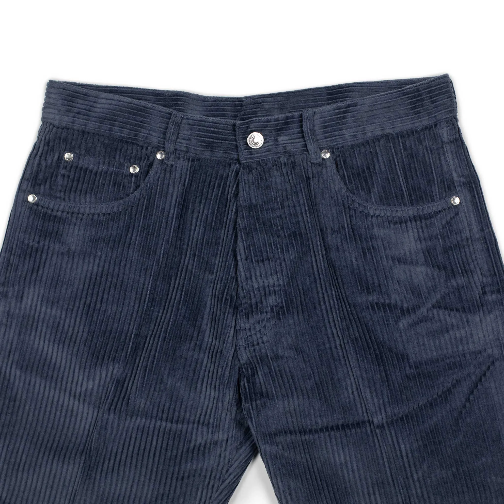 Aacero 5 pocket pants in steel blue wide wale cotton corduroy
