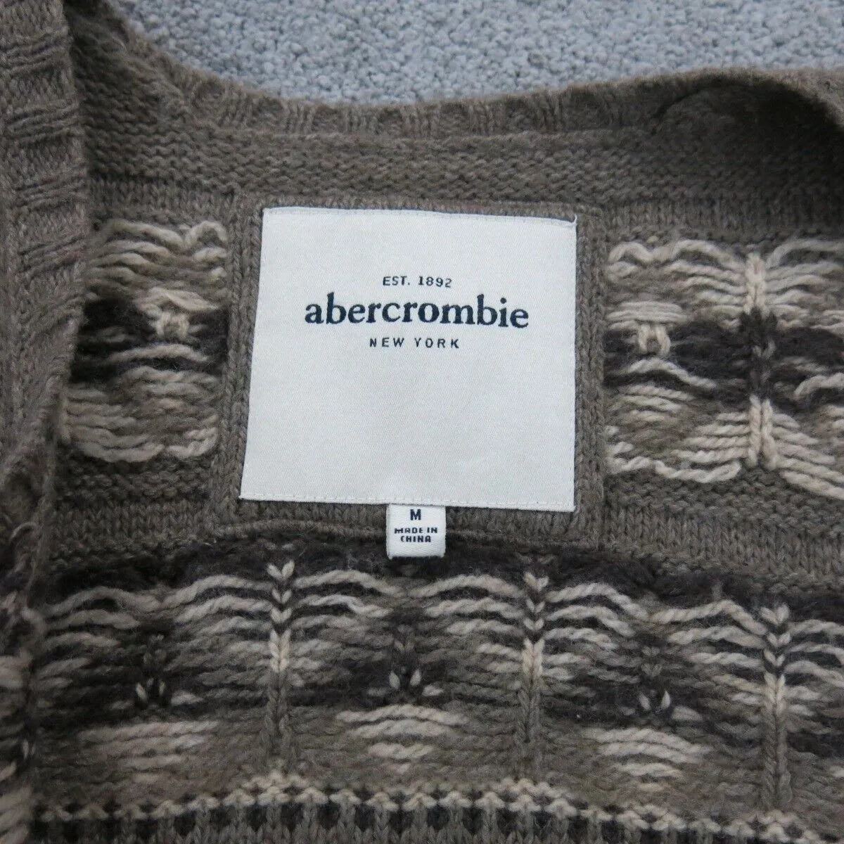 Abercrombie & Fitch Womens Cropped Vest Sweater Front Button Beige Brown Size M