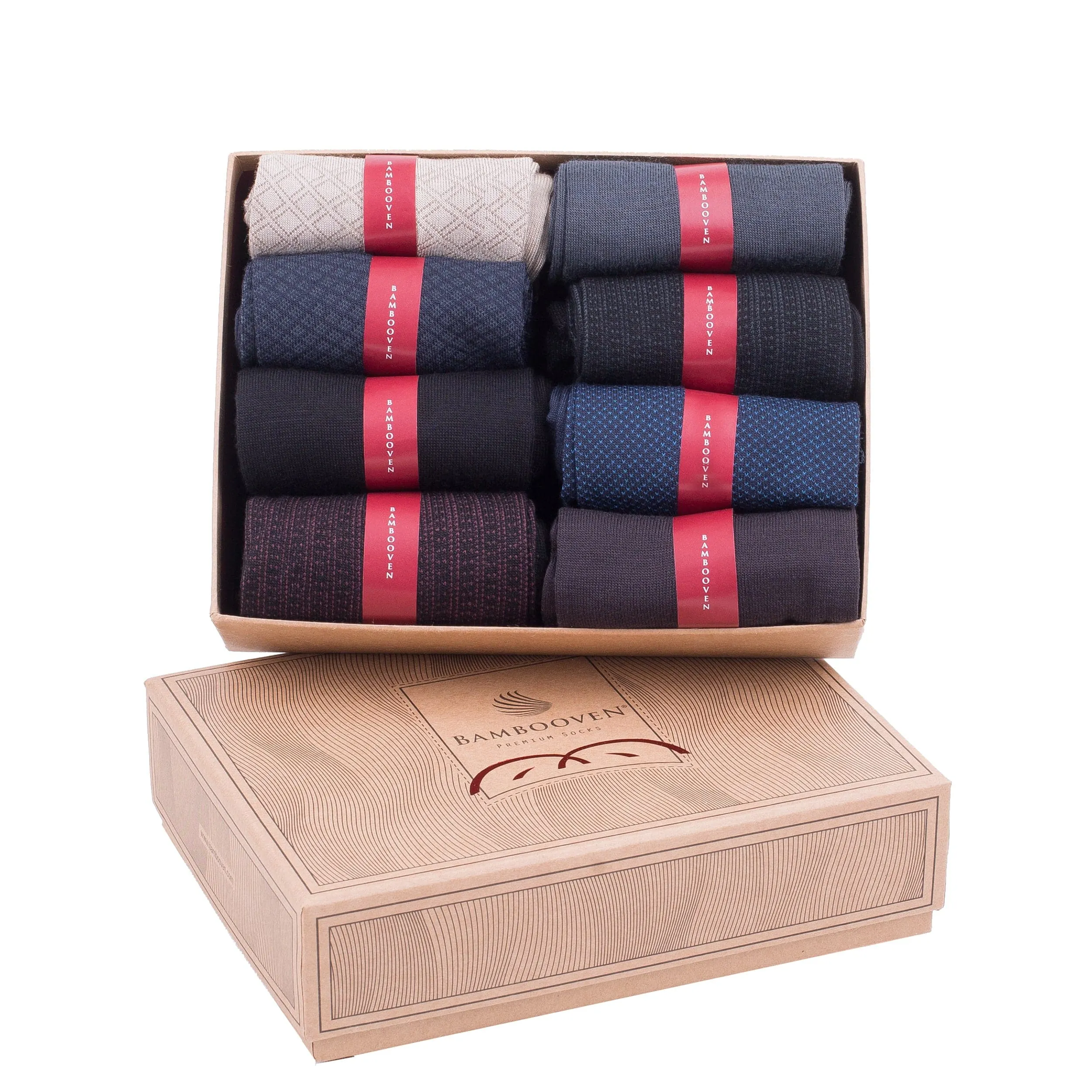 Bambooven Men’s Lightweight Dress & Trouser Socks – (8 Pack)