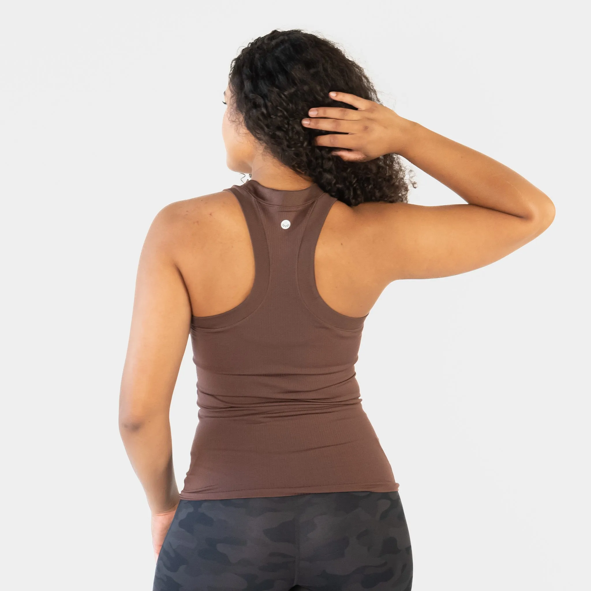 Bella Ribbed Tank - Fossil