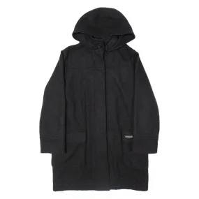 CALVIN KLEIN JEANS Womens Overcoat Jacket Grey Wool Hooded M