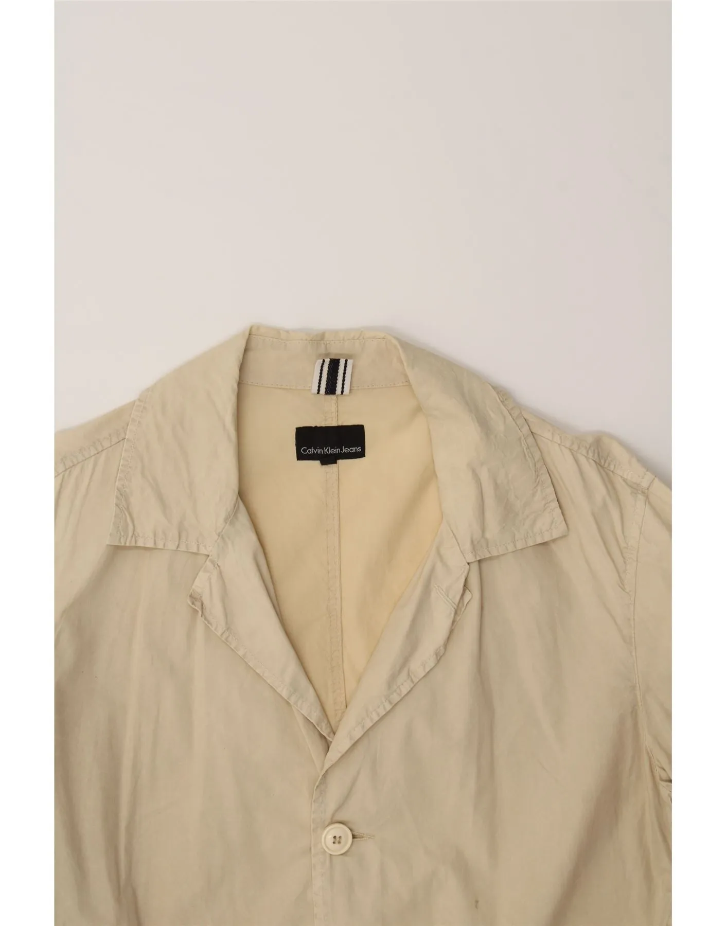 CALVIN KLEIN JEANS Womens Overcoat UK 18 XL Beige