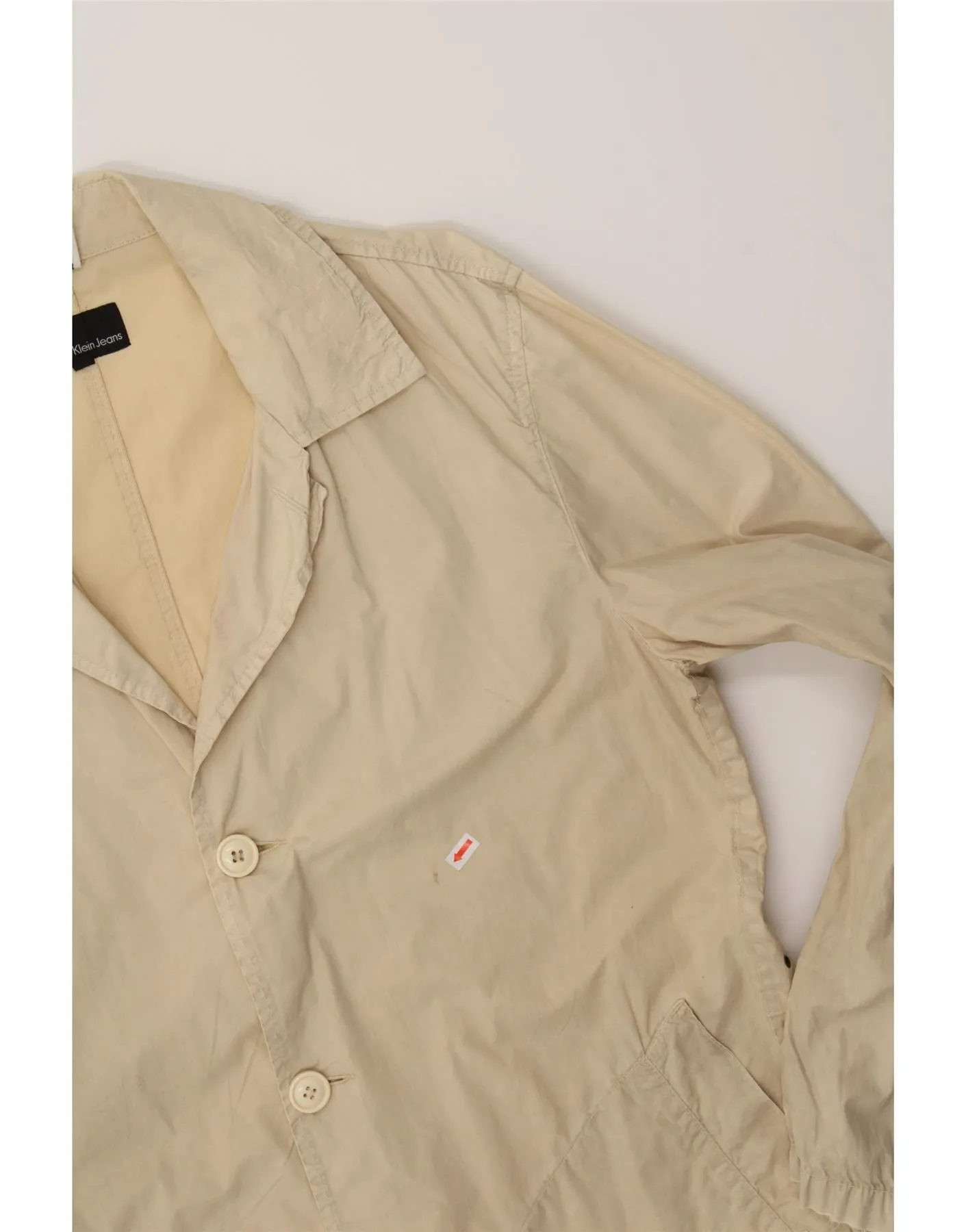 CALVIN KLEIN JEANS Womens Overcoat UK 18 XL Beige