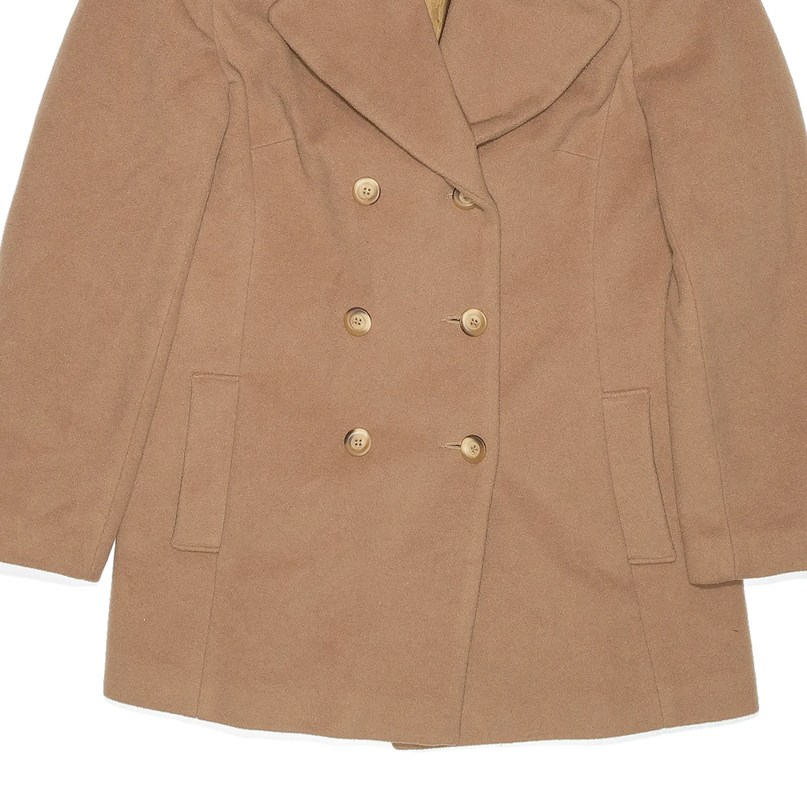 CIBYLL JEANS Wool Blend Brown 90s Overcoat Jacket Womens S