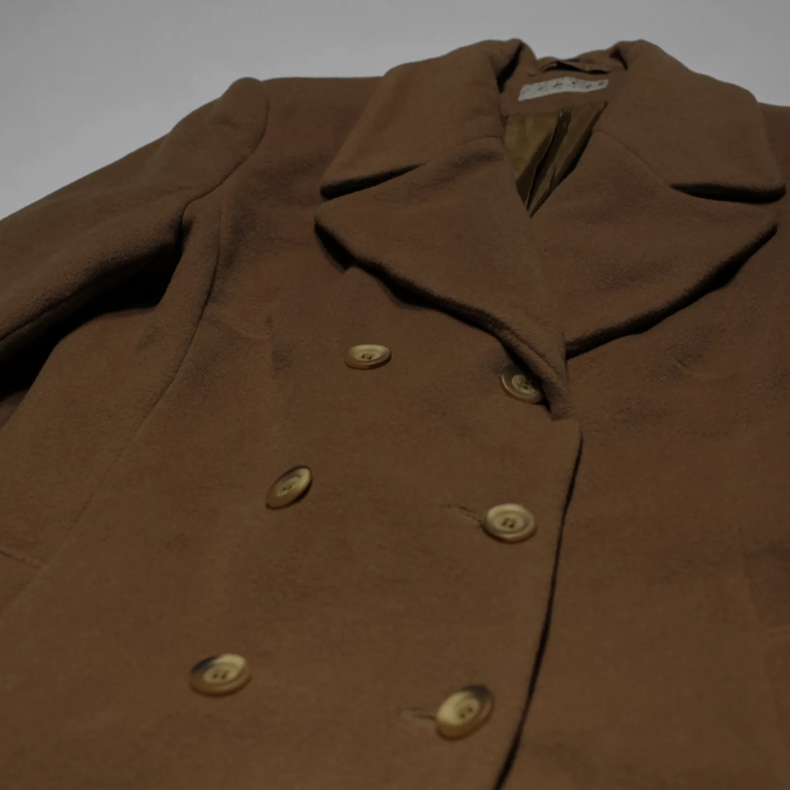 CIBYLL JEANS Wool Blend Brown 90s Overcoat Jacket Womens S