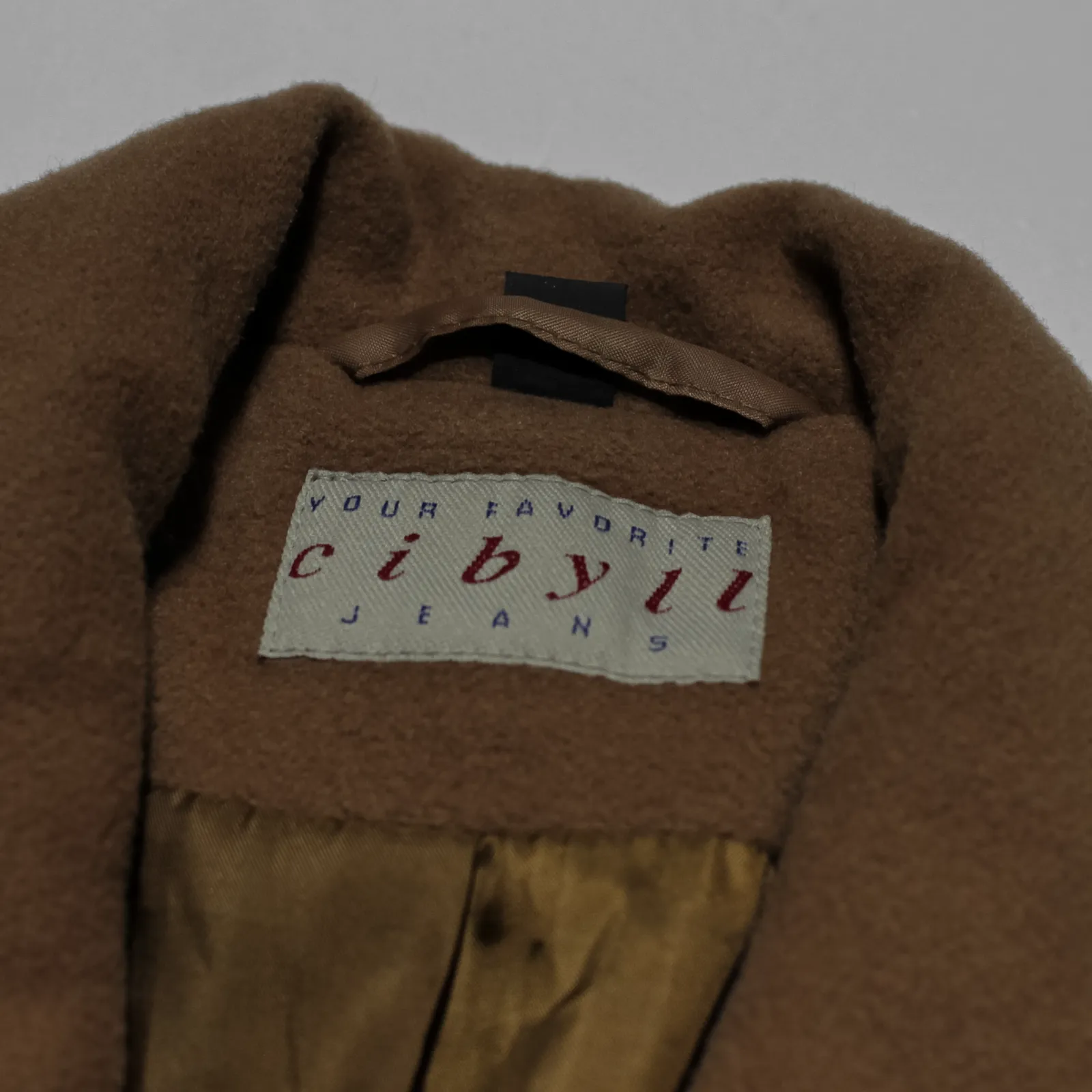 CIBYLL JEANS Wool Blend Brown 90s Overcoat Jacket Womens S