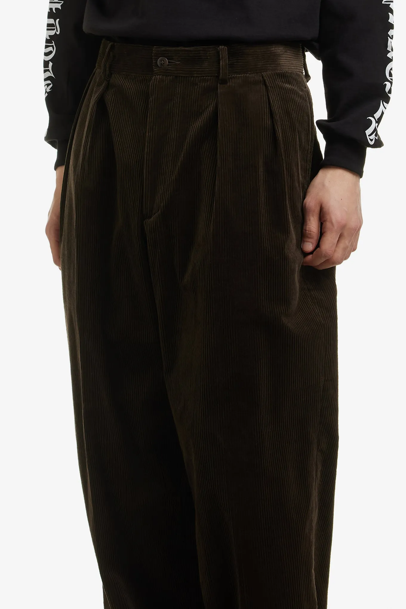DOUBLE PLEATED CORDUROY TROUSERS