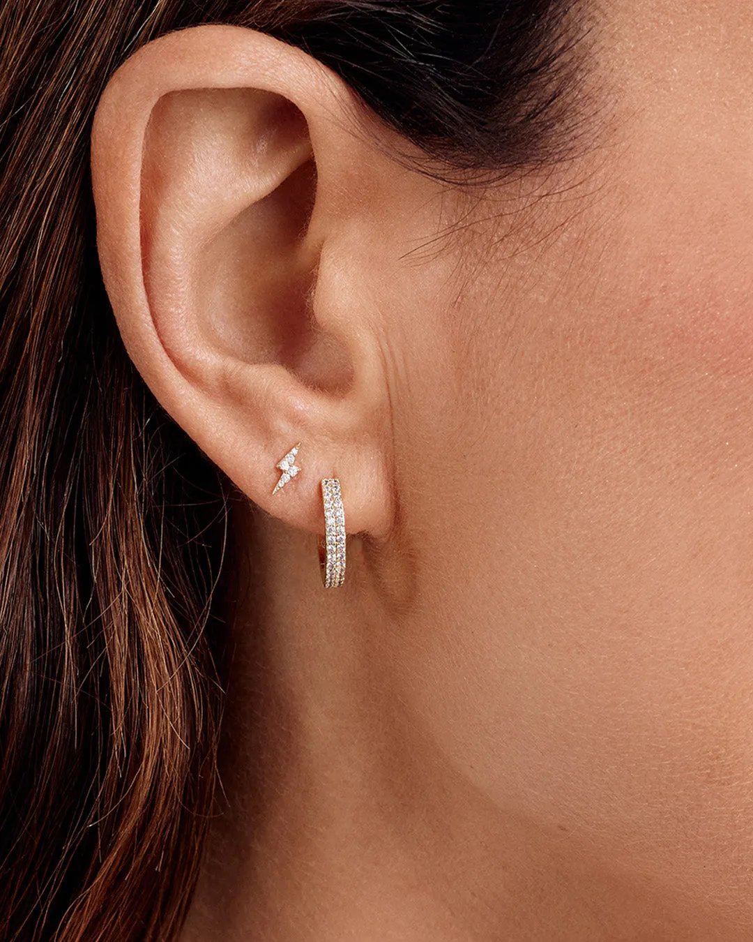 Gorjana Wilder Shimmer Bar Huggies Earrings in Gold