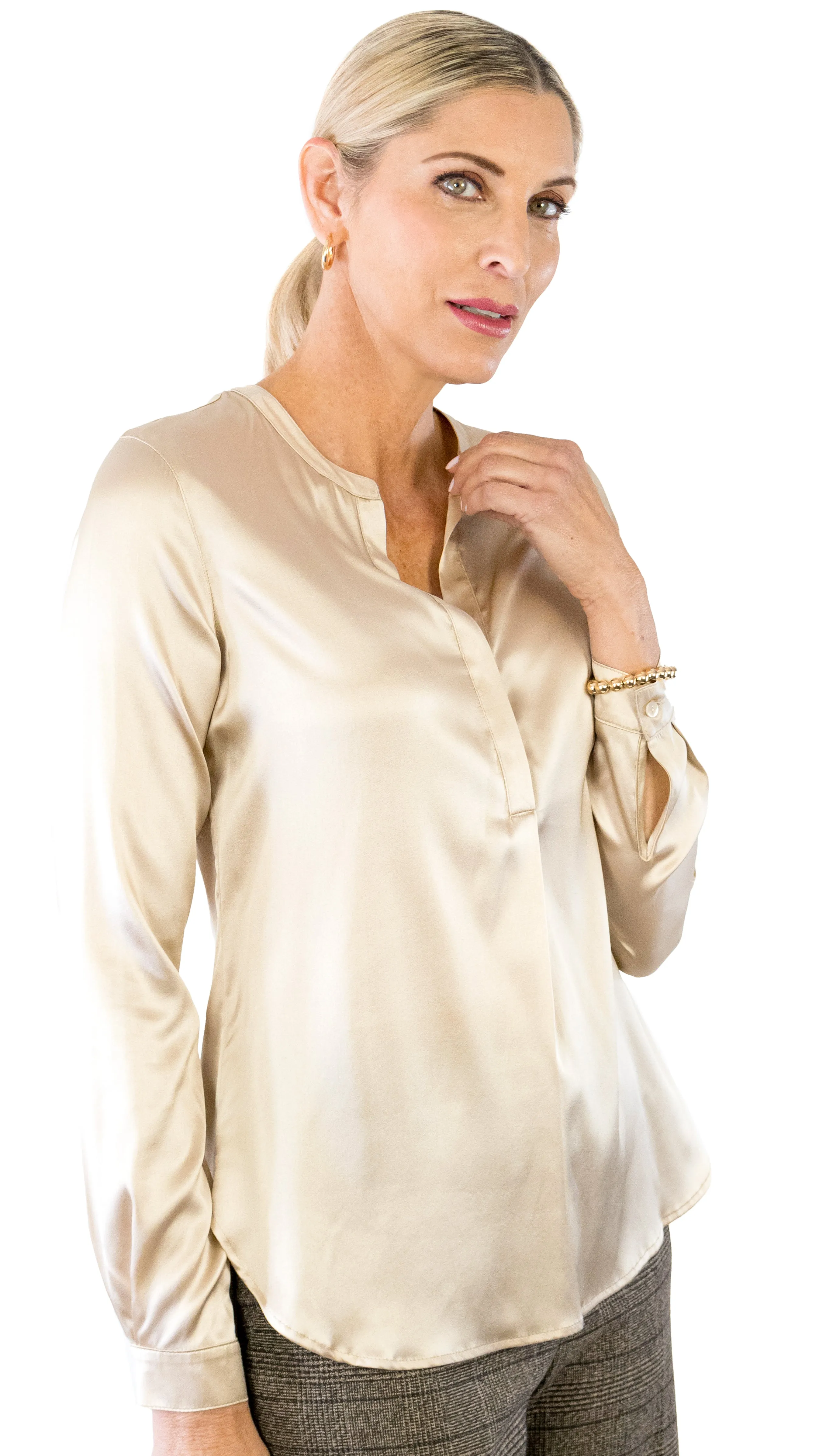 Henley Blouse - Gold