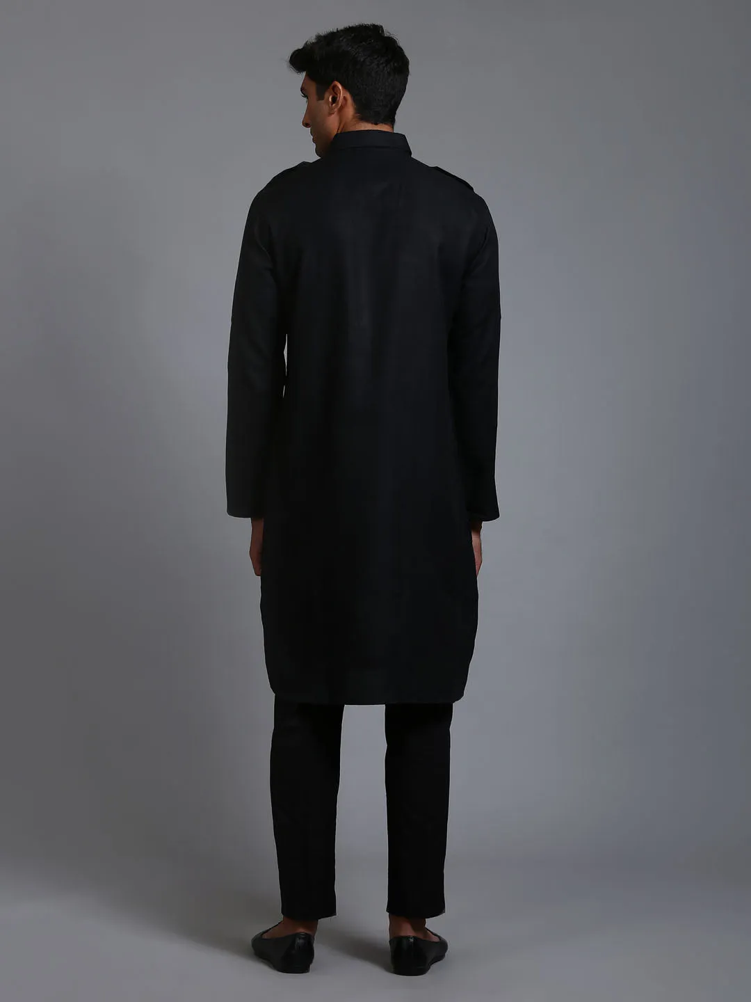 Jashvi Men's Black Pathani Suit Set