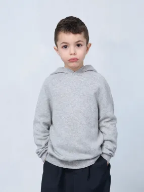 Kids' Cashmere Hoodie Grey