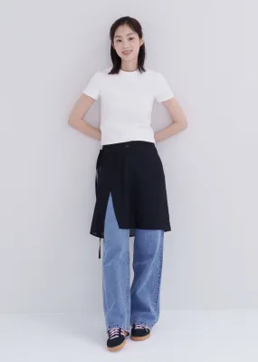 [LUFF] Seasonless Chiffon layered wrap skirt BLACK