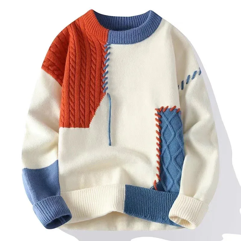 Men's stylish sweaters with patchwork design