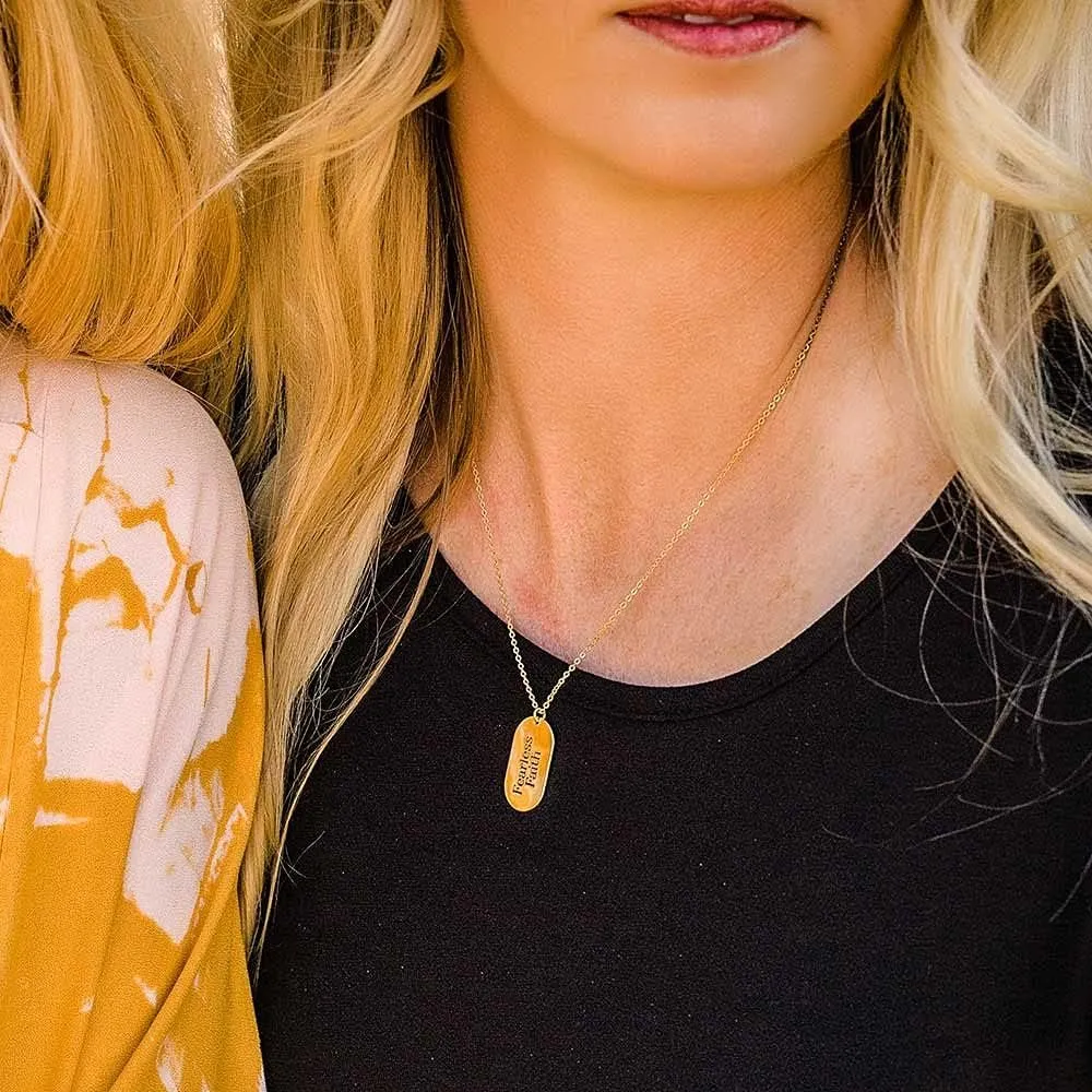 Montana Silversmiths Women's Fearless Faith Rounded Dog Tag Necklace