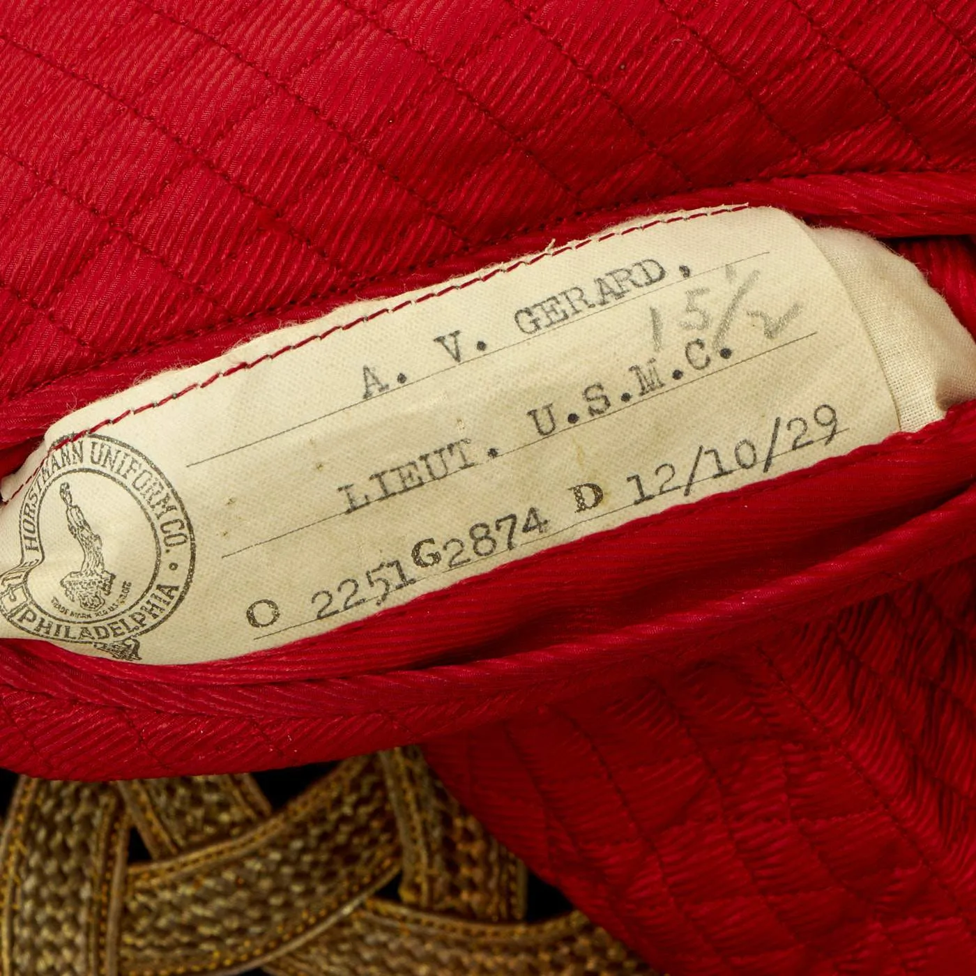 Original U.S. Pre-WWII Marine Corps Officer Named Mess Dress Uniform - Dated 1929