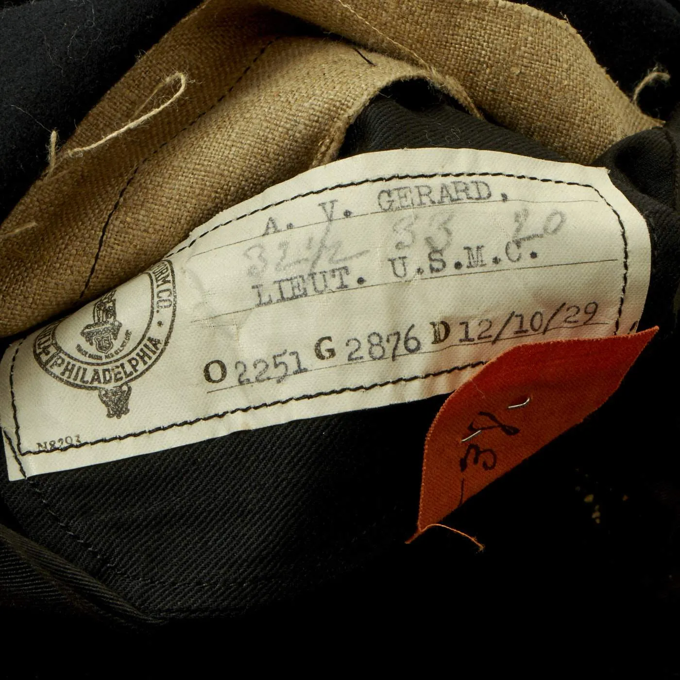 Original U.S. Pre-WWII Marine Corps Officer Named Mess Dress Uniform - Dated 1929