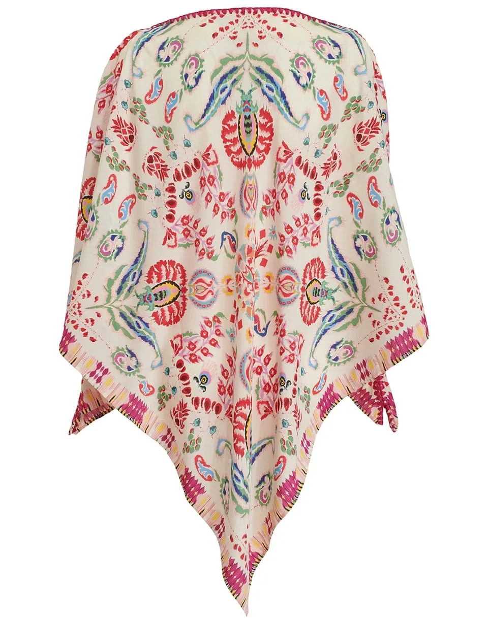 Printed Triangle Poncho