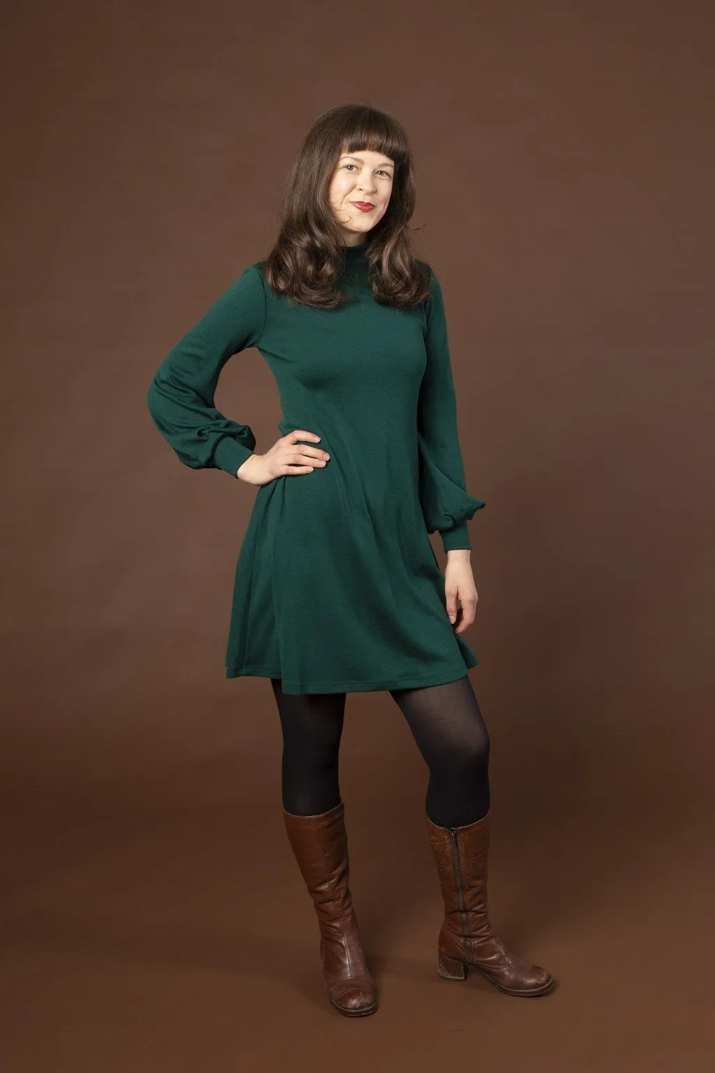 Puffi Merino Dress Green