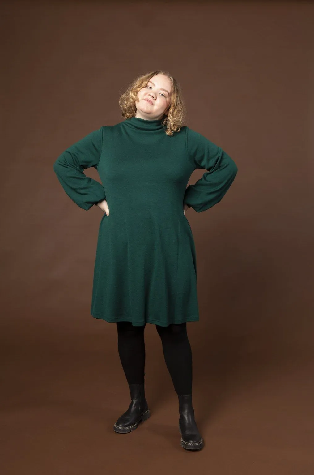 Puffi Merino Dress Green
