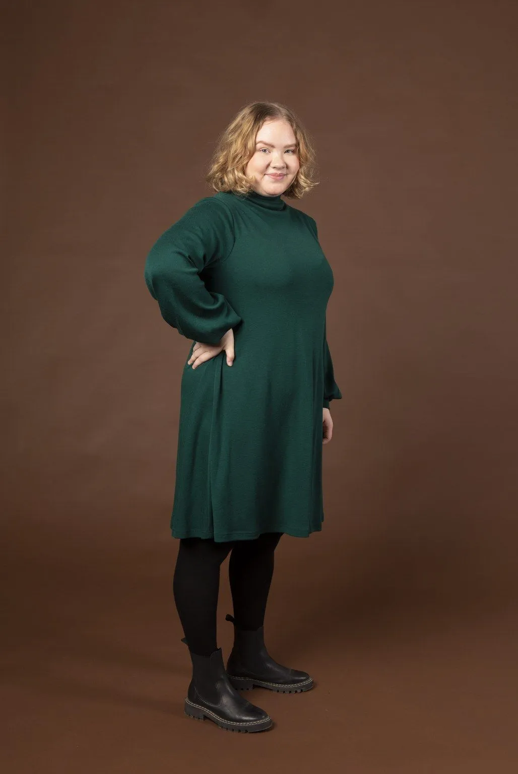 Puffi Merino Dress Green