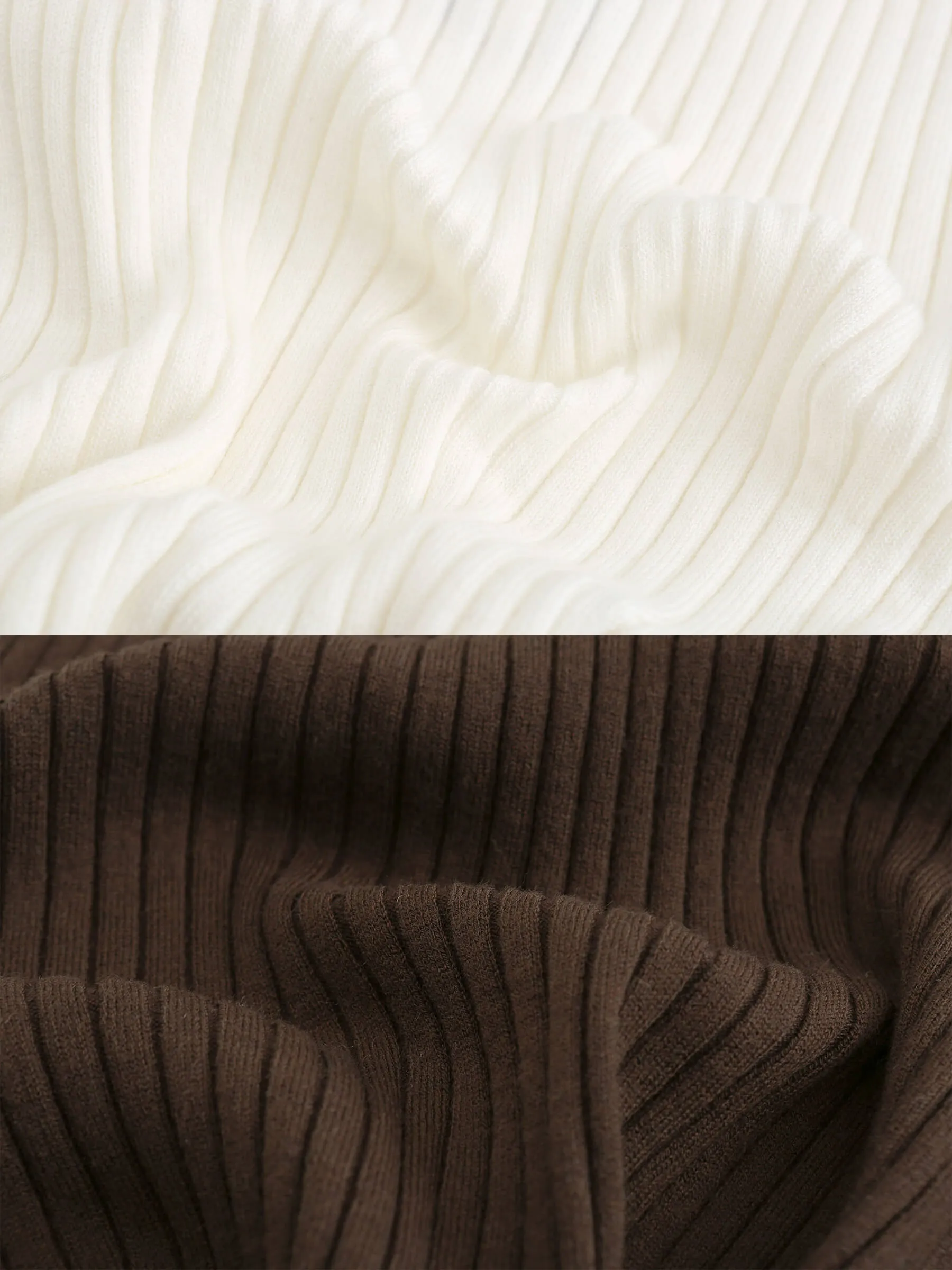 Ribbed Contrast Knitted Long Sleeve Top