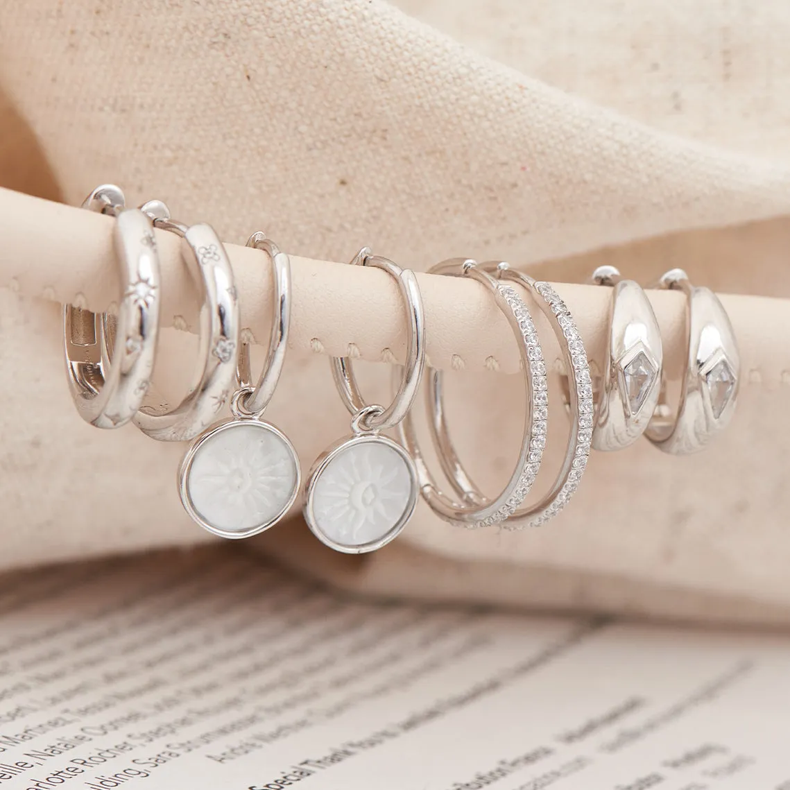 Silver Glam Hoop Earrings