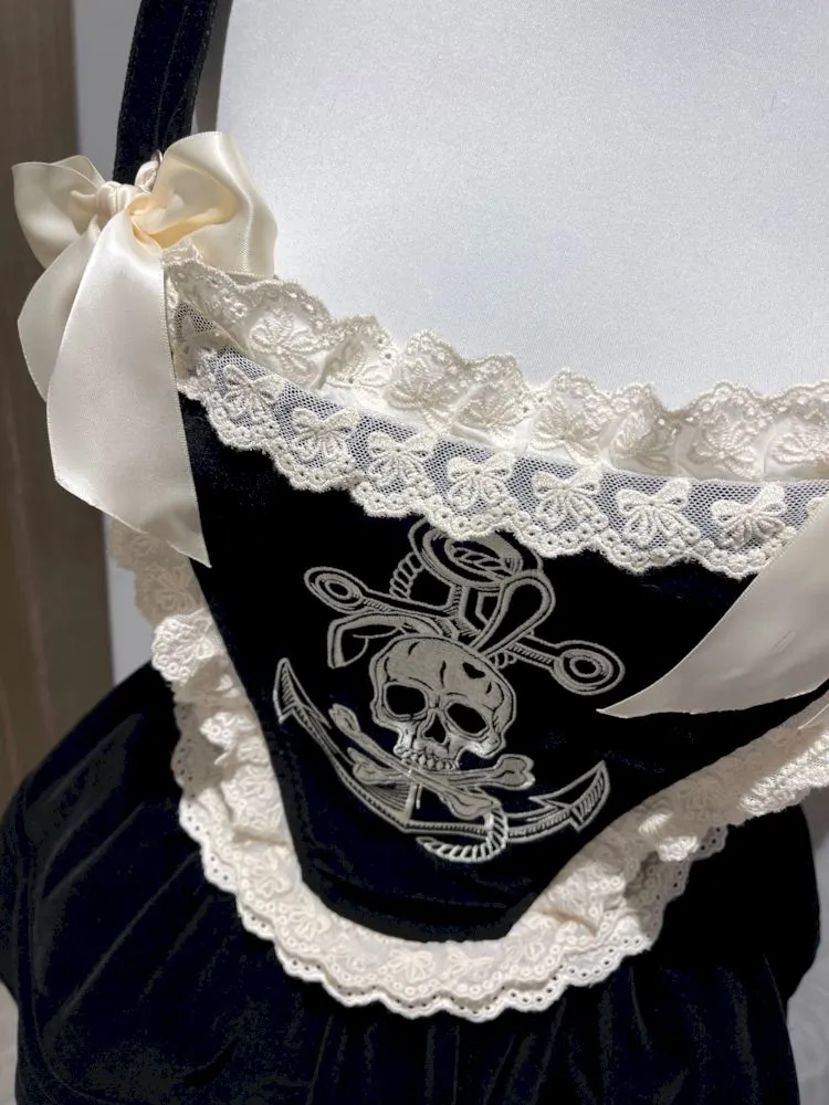 Skull Embroidered Fishbone Poncho Dress【s0000009993】