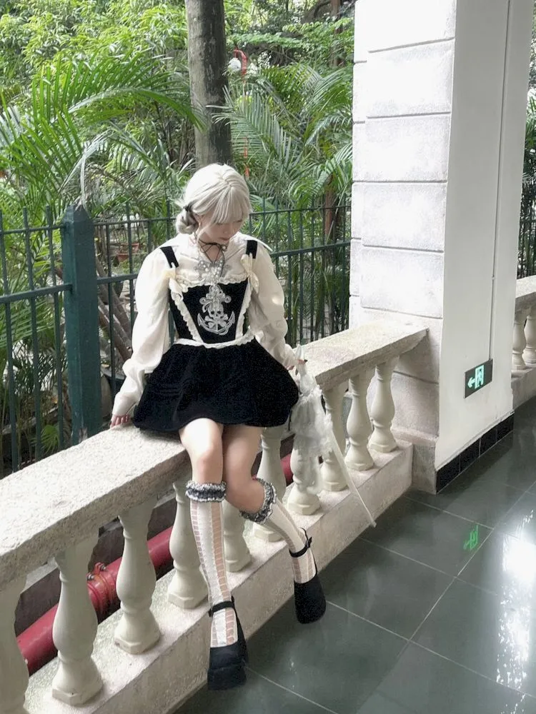 Skull Embroidered Fishbone Poncho Dress【s0000009993】