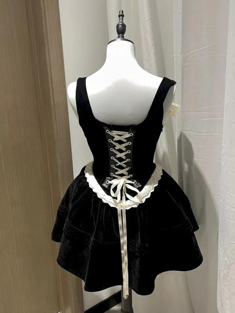 Skull Embroidered Fishbone Poncho Dress【s0000009993】