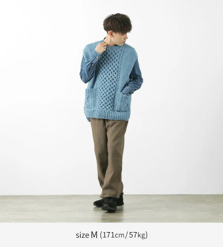 SLOW HANDS / Vegetable Dye Aran Drop Shoulder Knit Vest