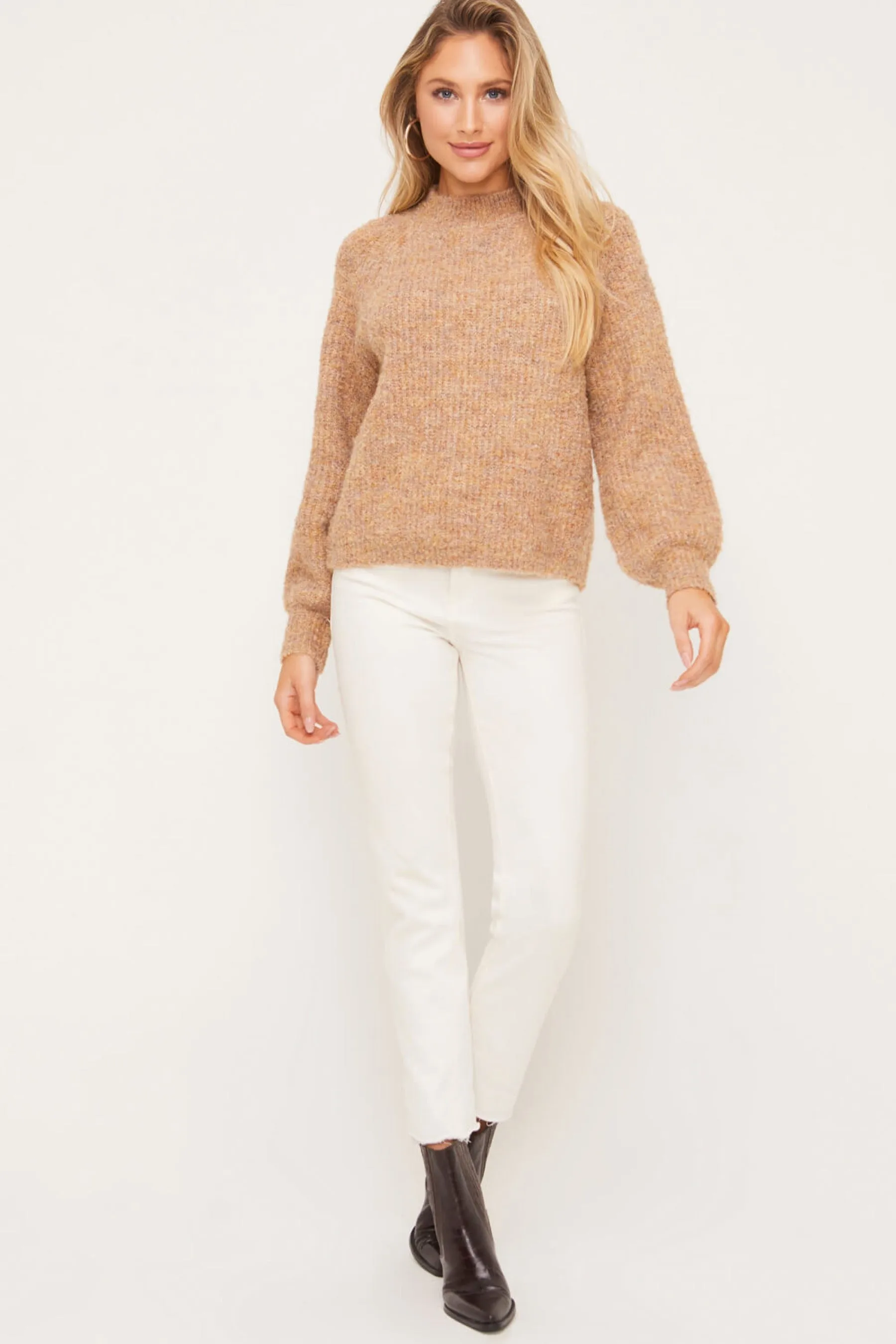 Speckled Mockneck Sweater