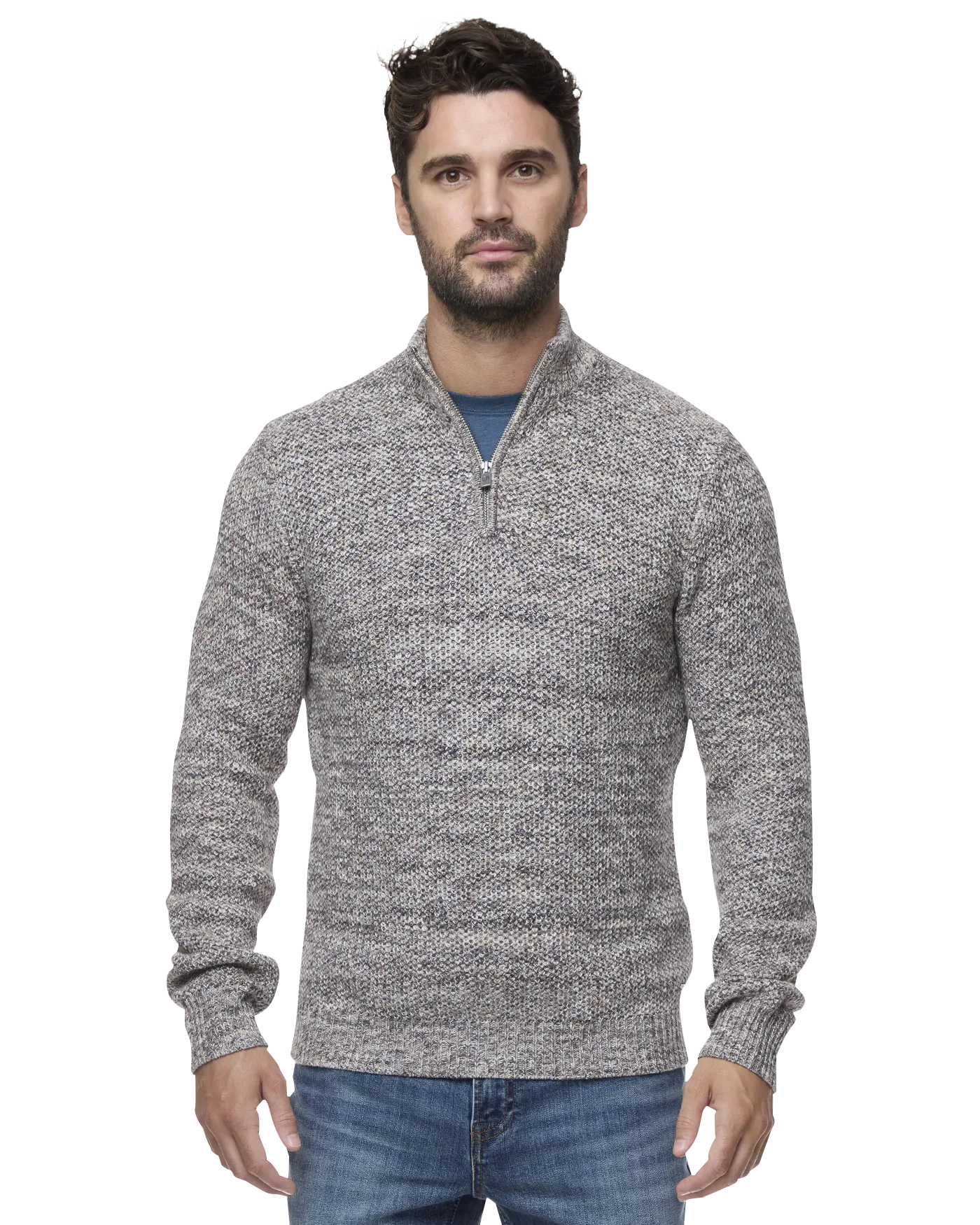 STRATTON MARLED 1/4-ZIP SWEATER