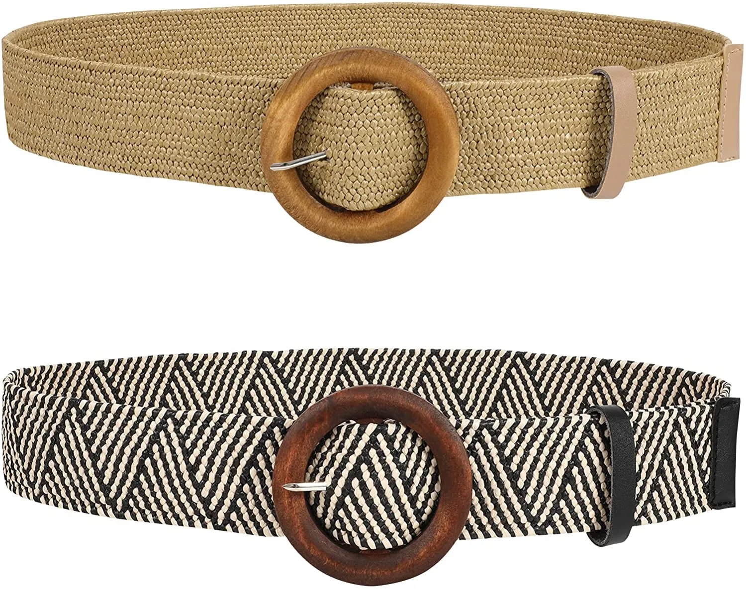 Straw Woven Elastic Stretch Belts