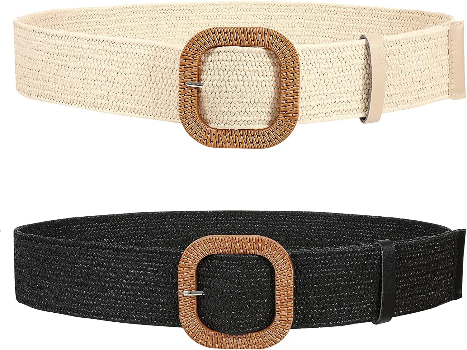 Straw Woven Elastic Stretch Belts