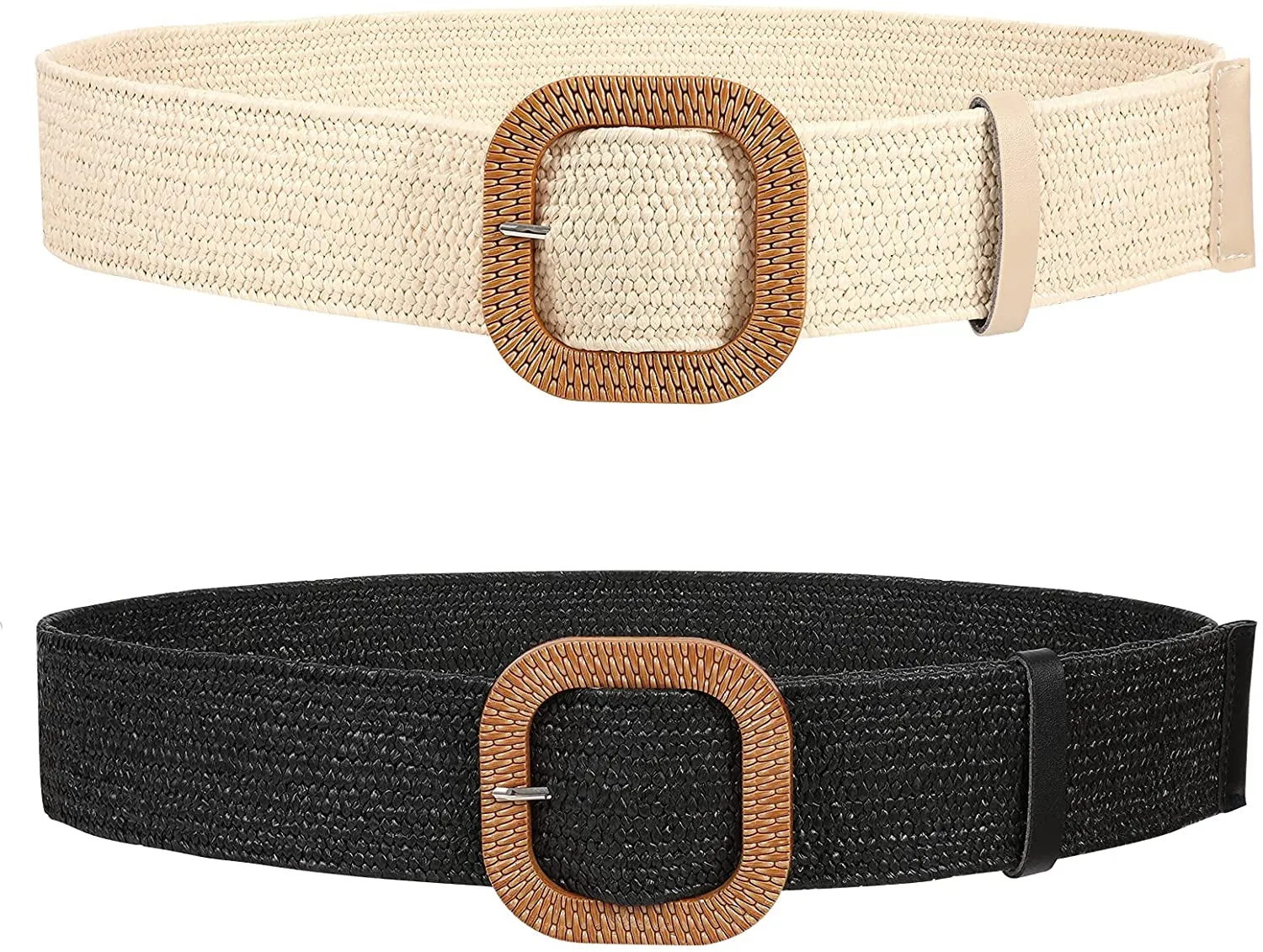 Straw Woven Elastic Stretch Belts