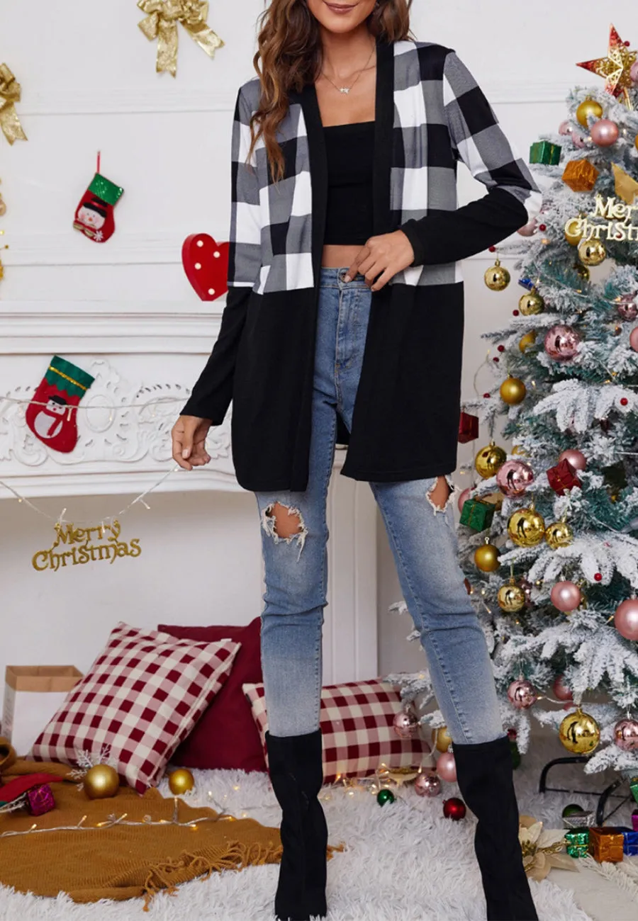 Two Tone Buffalo Plaid Cardigan