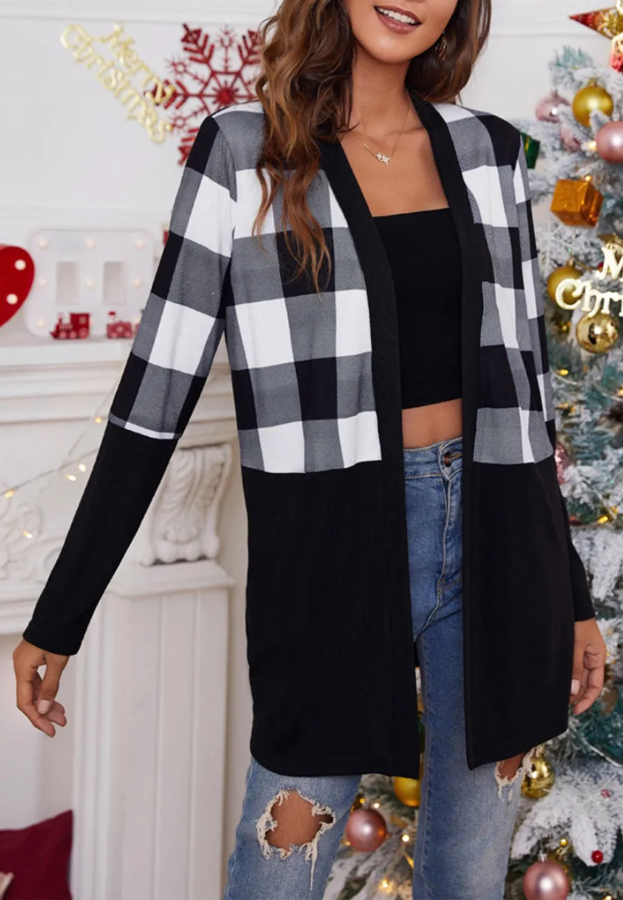 Two Tone Buffalo Plaid Cardigan