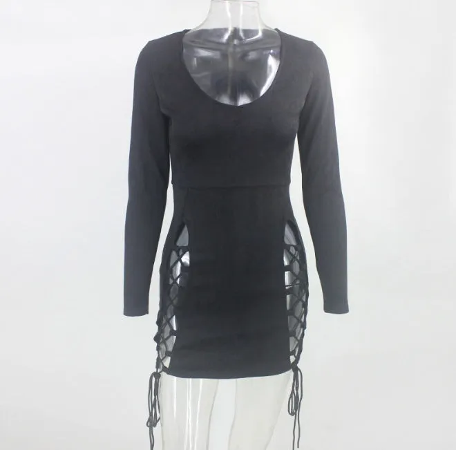 V-neck bow tie skirt