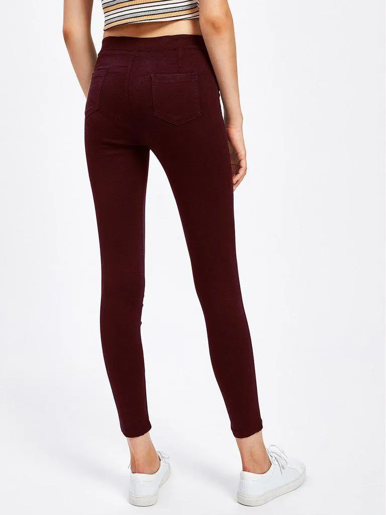 Wine Skinny Jeans