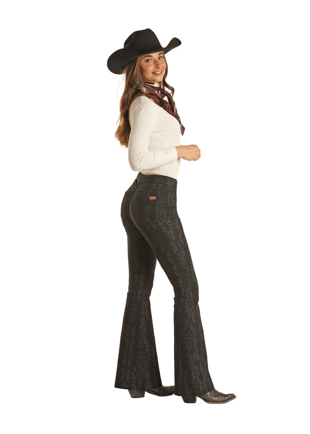 Women's Rock & Roll Boot Stitch Reversible Flare Jean